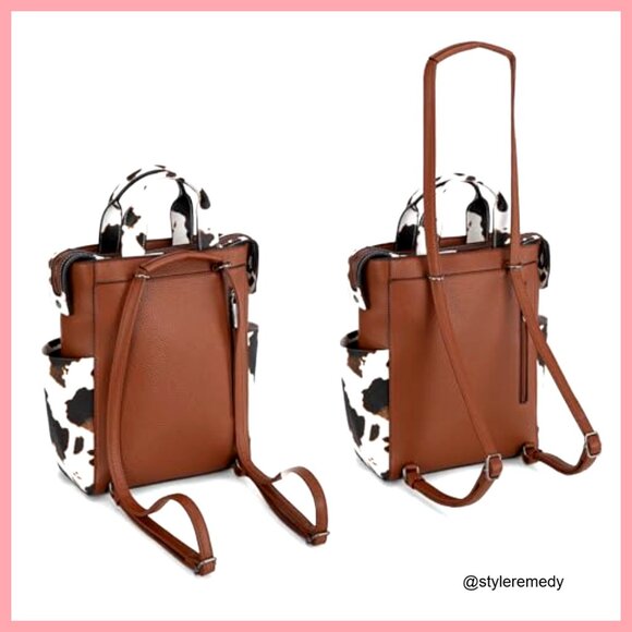 Faux Leather Convertible Backpack Purse with Anti-Theft Feature main image 5